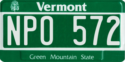 VT license plate NPO572