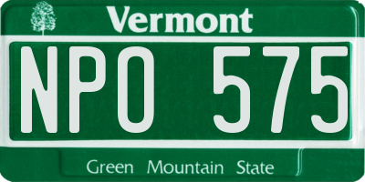 VT license plate NPO575