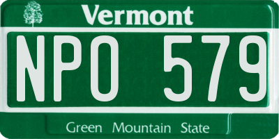 VT license plate NPO579