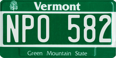 VT license plate NPO582