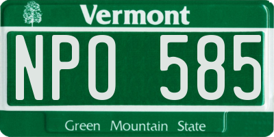 VT license plate NPO585