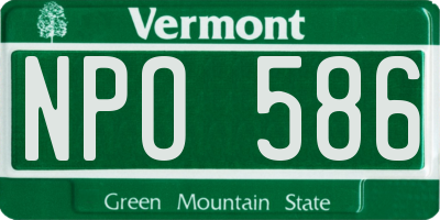 VT license plate NPO586
