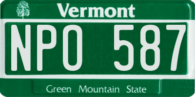 VT license plate NPO587