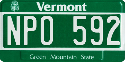 VT license plate NPO592
