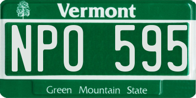 VT license plate NPO595