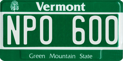 VT license plate NPO600