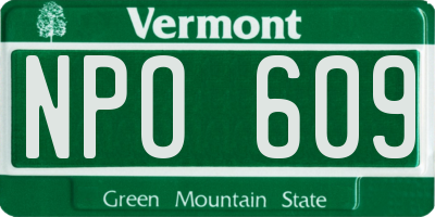 VT license plate NPO609