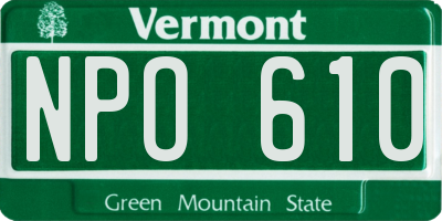 VT license plate NPO610
