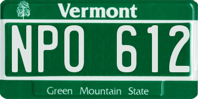 VT license plate NPO612