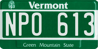 VT license plate NPO613