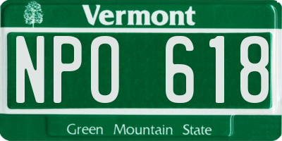 VT license plate NPO618