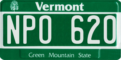 VT license plate NPO620