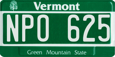 VT license plate NPO625