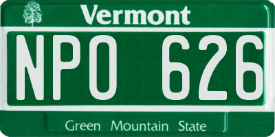 VT license plate NPO626