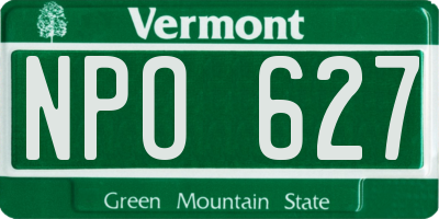 VT license plate NPO627