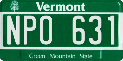 VT license plate NPO631