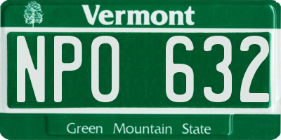 VT license plate NPO632