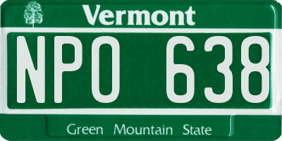 VT license plate NPO638