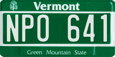 VT license plate NPO641