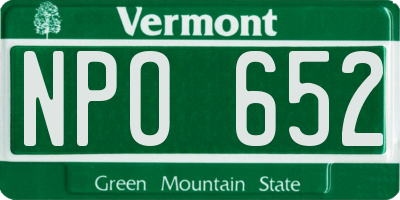 VT license plate NPO652