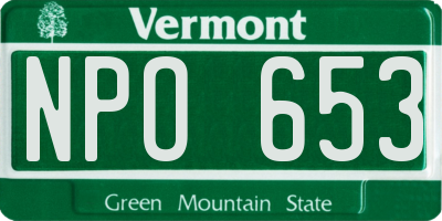 VT license plate NPO653