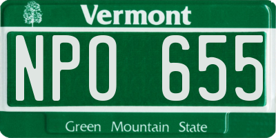 VT license plate NPO655