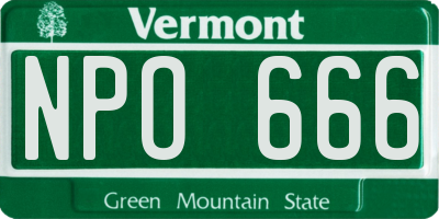 VT license plate NPO666