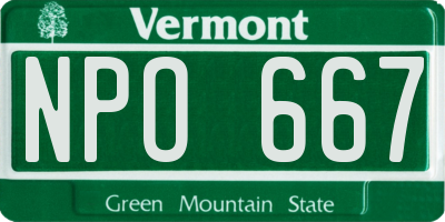 VT license plate NPO667