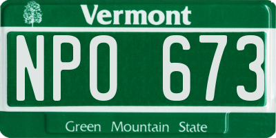 VT license plate NPO673