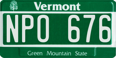 VT license plate NPO676