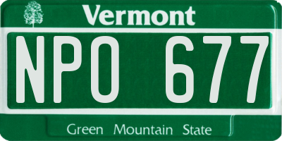 VT license plate NPO677