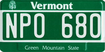 VT license plate NPO680