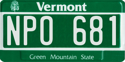 VT license plate NPO681