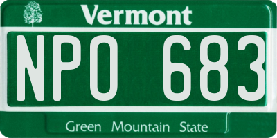 VT license plate NPO683
