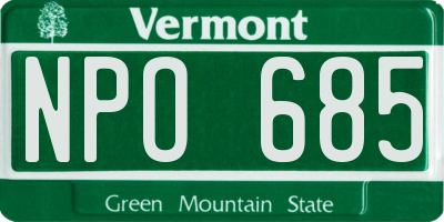 VT license plate NPO685