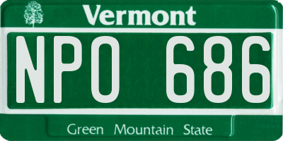 VT license plate NPO686