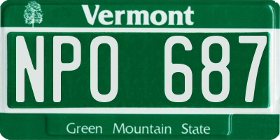 VT license plate NPO687