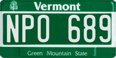 VT license plate NPO689