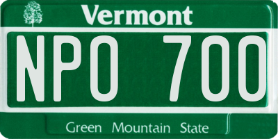 VT license plate NPO700