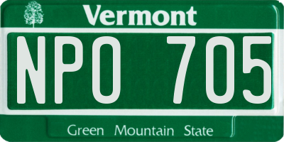 VT license plate NPO705
