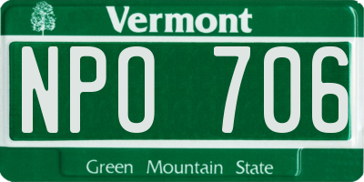 VT license plate NPO706