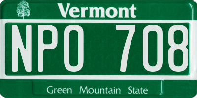 VT license plate NPO708