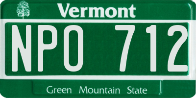 VT license plate NPO712