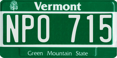 VT license plate NPO715