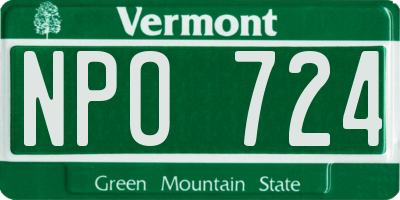 VT license plate NPO724