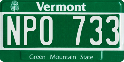 VT license plate NPO733