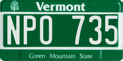 VT license plate NPO735