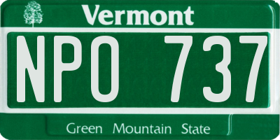 VT license plate NPO737