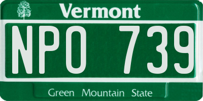 VT license plate NPO739