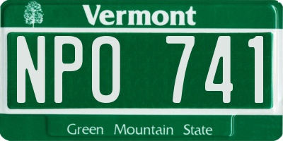 VT license plate NPO741